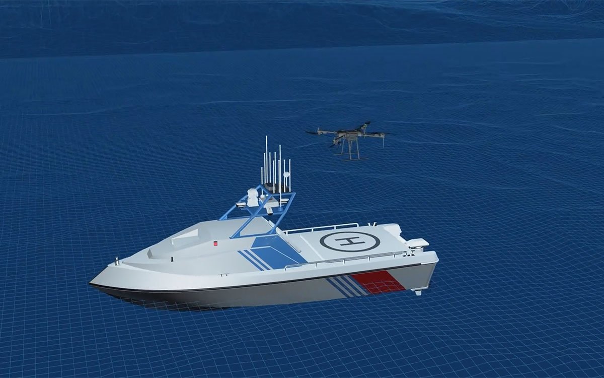 eSV unmanned patrol boat carrying surveillance equipment and payload